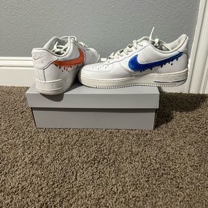 White Nike Air Force 1. Customized. Size 9.5 men.